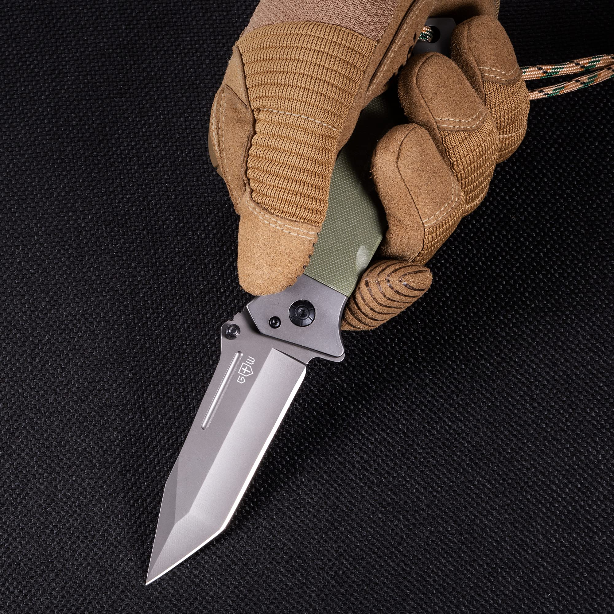 Bundle of 2 Items - Pocket Knife - Survival Military Foldable Knife - Best Outdoor Camping Hunting Bushcraft EDC Folding Knife - Ninja Assisted Opening Knife - Work Knife Birthday Christmas Gifts