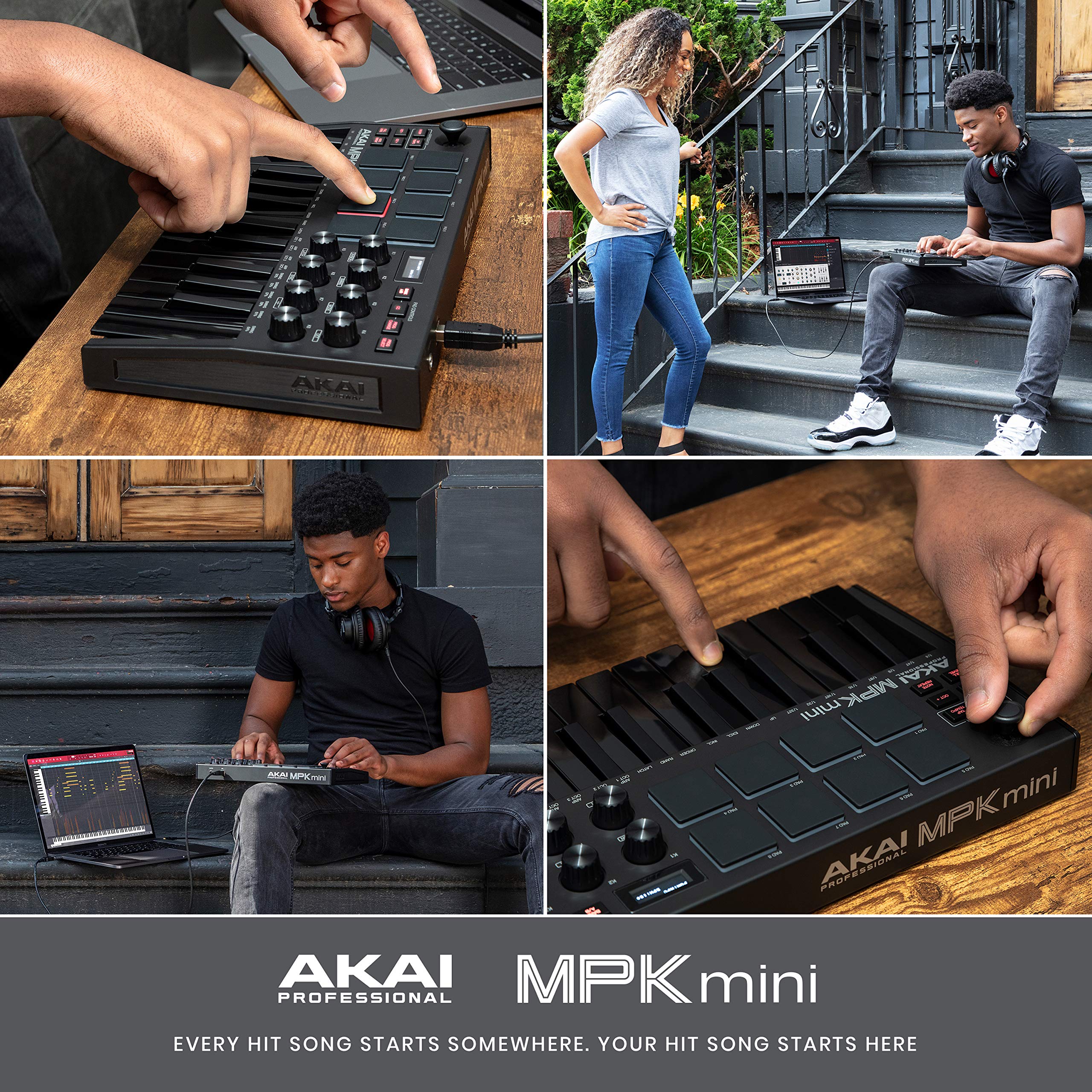 Akai MPK Mini MK3 MIDI Keyboard Controller + M-Audio SP2 Sustain Pedal, with MPC Beats and Software Suite – Beat Maker Bundle (Black)