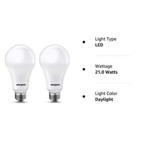 150 Watt LED Bulb, 2600LM Super Bright Light Bulbs, Daylight 5000K, Dimmable A21 LED Bulb, E26 Standard Base, UL Listed, Damp Rated, 2 Pack