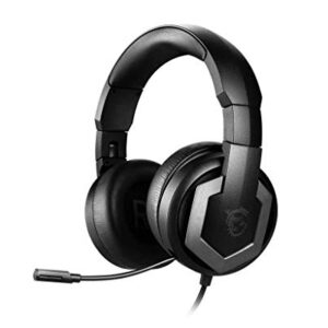 MSI Immerse GH61 Gaming Headset, Hi-Res Virtual 7.1 Surround Sound, Built-in ESS DAC & AMP, 3D Audio, Swappable Ear Cushions, 3.5mm Jack/USB, Carrying Case Included, PC/Mac/PS4/Xbox