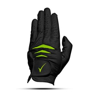 through touch golf glove (black/green, large, right)