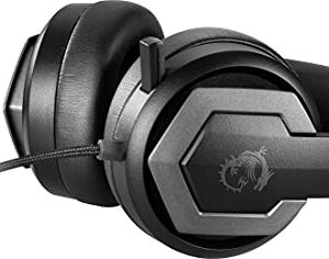 MSI Immerse GH61 Gaming Headset, Hi-Res Virtual 7.1 Surround Sound, Built-in ESS DAC & AMP, 3D Audio, Swappable Ear Cushions, 3.5mm Jack/USB, Carrying Case Included, PC/Mac/PS4/Xbox