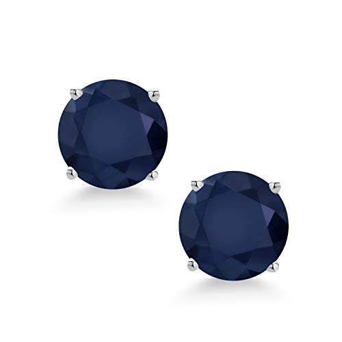 Gem Stone King 14K White Gold 6MM Round Gemstone Birthstone Screw Back Stud Earrings | White Gold Stud Earrings For Women