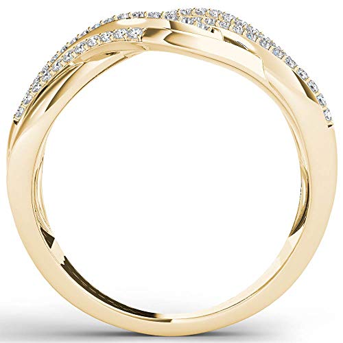 ARAIYA FINE JEWELRY 10K Yellow Gold Diamond Engagement Wedding Ring (1/6 cttw, H-I Color, I2 Clarity), Size 7