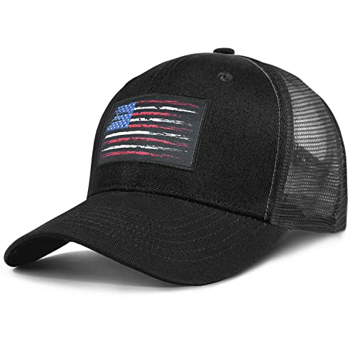 American Fish Flag Trucker Hats - Fishing Gifts for Men - Outdoor Snapback Fishing Hats Perfect for Camping and Daily Use