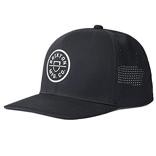 Brixton unisex adult Crest X Mp Snapback Baseball Cap, Black, One Size US