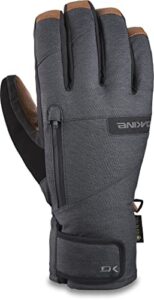 dakine men's leather titan gore-tex short glove - carbon, large