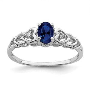 IceCarats 925 Sterling Silver Created Blue Sapphire Diamond Ring September Birthstone Jewelry Size 10