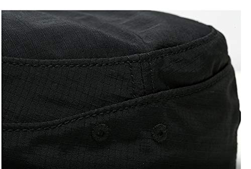 COOLSOME Military Hat Army Cap Basic Daily Wear Breathable Quick Dry Cadet Style (Black)