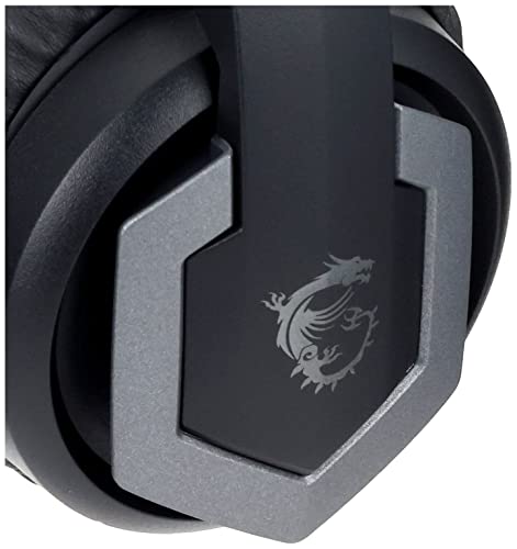 MSI Immerse GH61 Gaming Headset, Hi-Res Virtual 7.1 Surround Sound, Built-in ESS DAC & AMP, 3D Audio, Swappable Ear Cushions, 3.5mm Jack/USB, Carrying Case Included, PC/Mac/PS4/Xbox