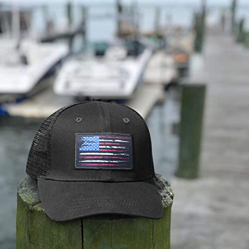 American Fish Flag Trucker Hats - Fishing Gifts for Men - Outdoor Snapback Fishing Hats Perfect for Camping and Daily Use