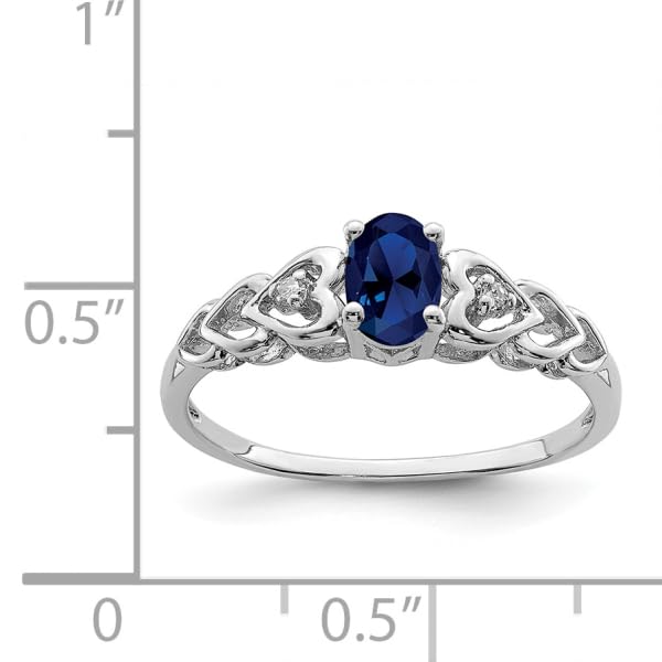 IceCarats 925 Sterling Silver Created Blue Sapphire Diamond Ring September Birthstone Jewelry Size 10