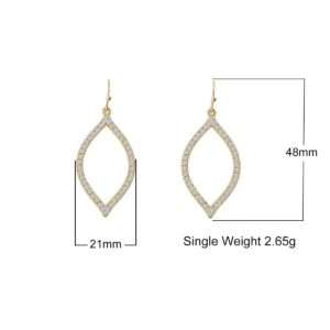 I Can't Say"I Do" Without You | Bridesmaid Earrings for Women 1-4-6-8 Sets Marquise Shape Drop Dangle Earrings for Wedding Gifts (GOLD - 8 SETS)