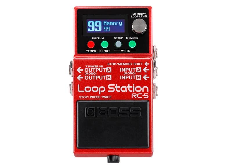 BOSS RC-5 Loop Station — modern, compact looper with first-class sound quality, 99 phrase memories, 57 rhythms and optional MIDI control. Perfect for guitar, bass, electroacoustic