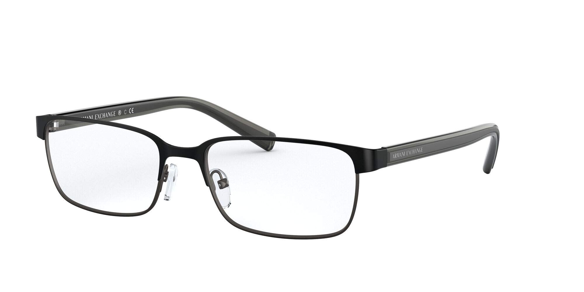 A|X ARMANI EXCHANGE Men's AX1042 Rectangular Prescription Eyewear Frames, Matte Black/Demo Lens, 56 mm