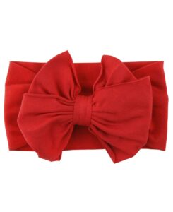 rufflebutts® girls red big bow headband - one size