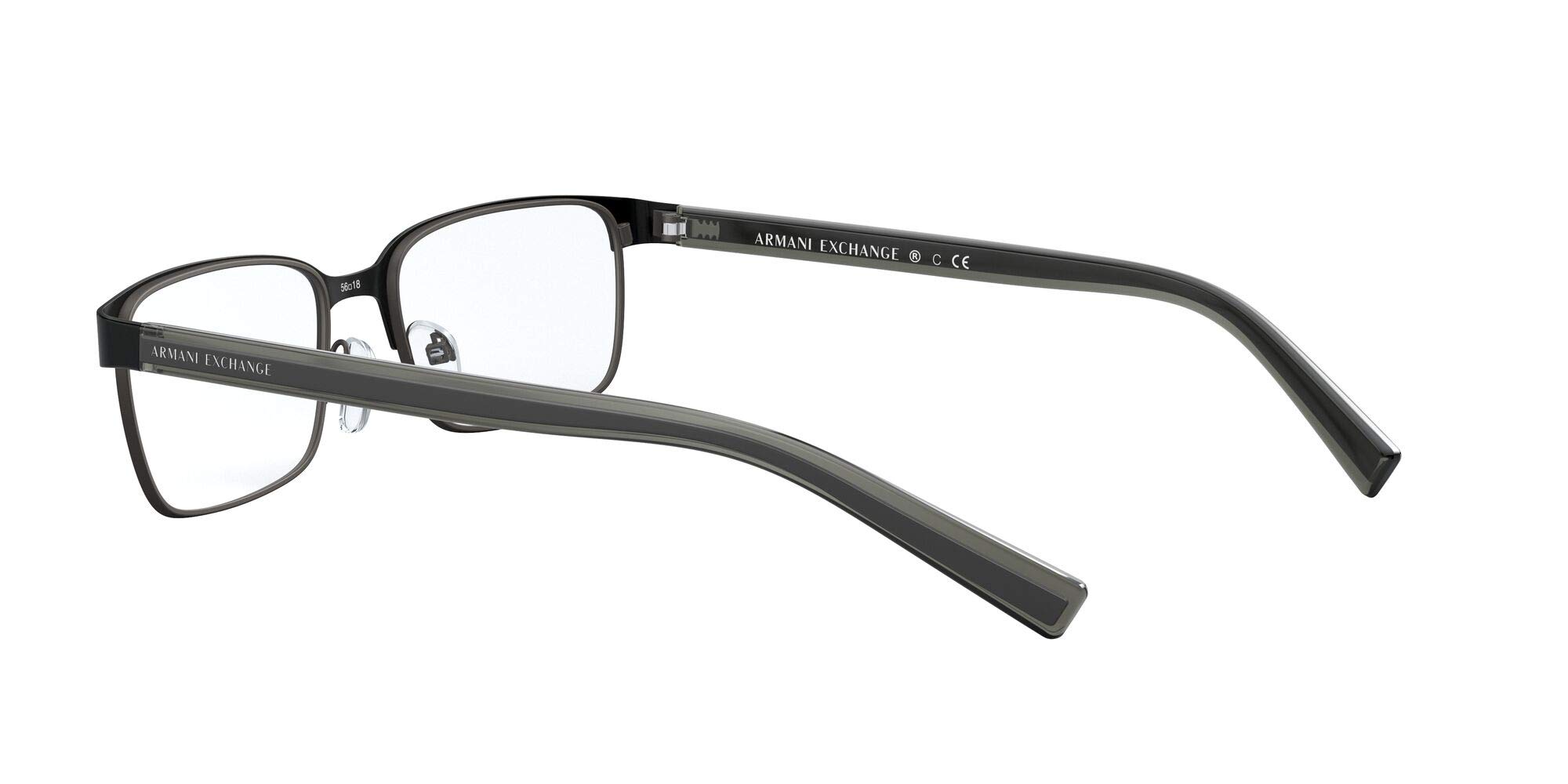 A|X ARMANI EXCHANGE Men's AX1042 Rectangular Prescription Eyewear Frames, Matte Black/Demo Lens, 56 mm