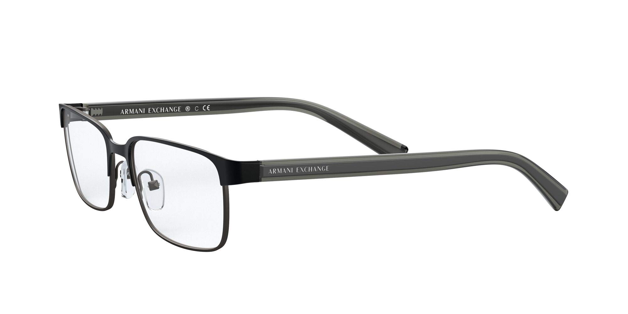 A|X ARMANI EXCHANGE Men's AX1042 Rectangular Prescription Eyewear Frames, Matte Black/Demo Lens, 56 mm