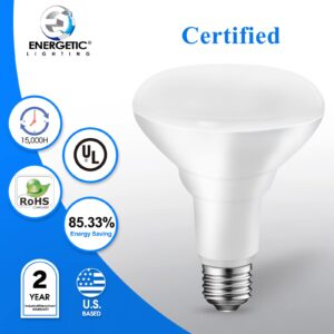 Energetic BR30 Dimmable Indoor LED Flood Light Bulb, 11W=75W, 5000K Daylight, 900LM, Ceiling Light Bulb for Cans, CRI85+, UL Listed, 6-Pack