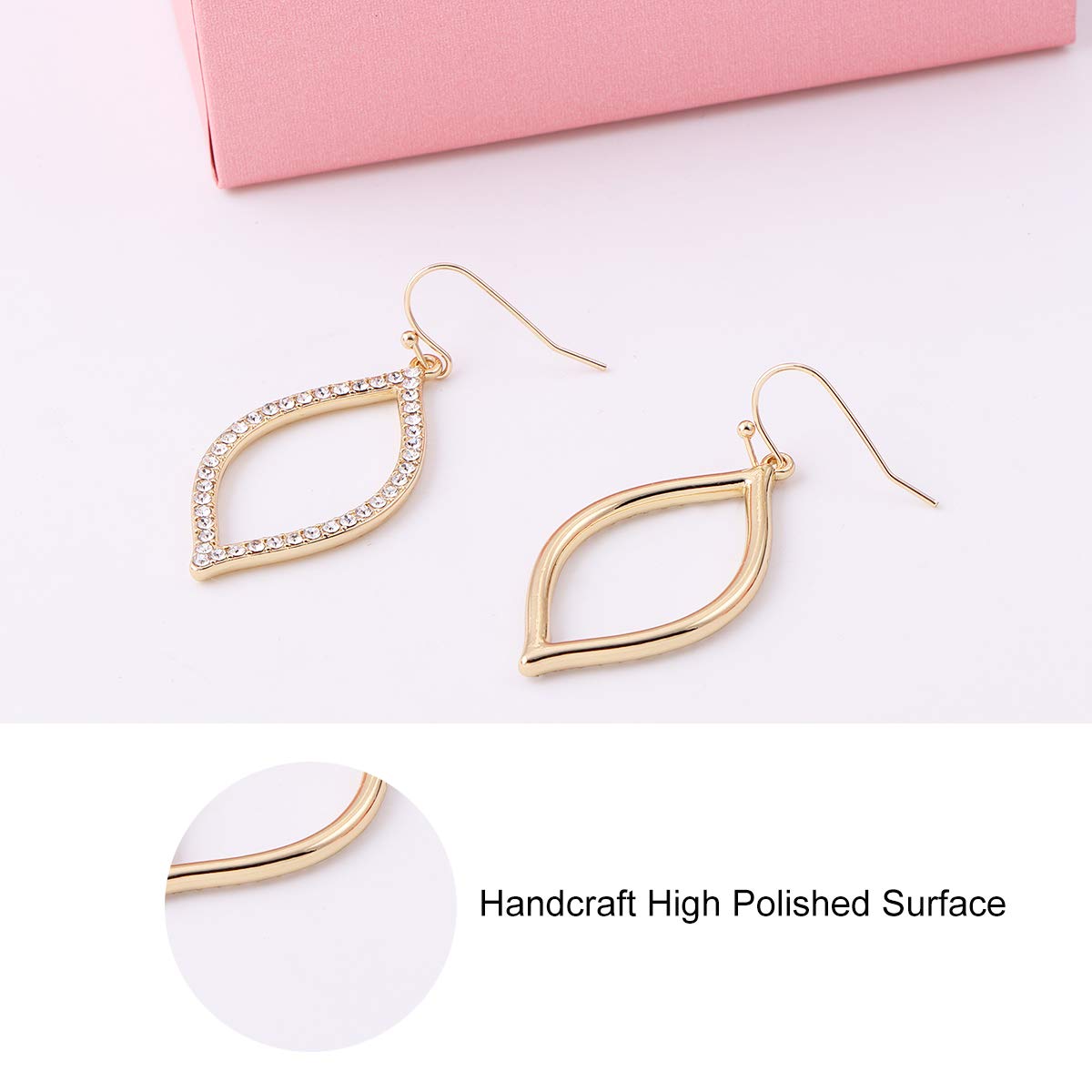 I Can't Say"I Do" Without You | Bridesmaid Earrings for Women 1-4-6-8 Sets Marquise Shape Drop Dangle Earrings for Wedding Gifts (GOLD - 8 SETS)