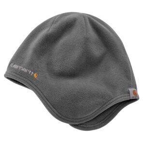 carhartt men's fleece earflap hat, charcoal, ofa