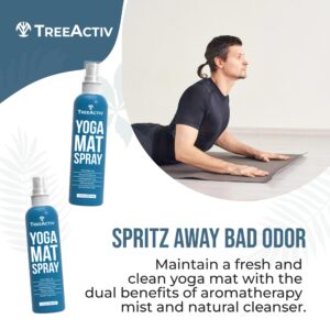 TreeActiv Yoga Mat Cleaner Spray, 4 fl oz, Cleaning Spray for Yoga Accessories, All Purpose Mat Spray for Gym Equipment, Workout Mat Spray With Tea Tree Oil, Yoga Mat Spray Cleaner, with 2000 Sprays