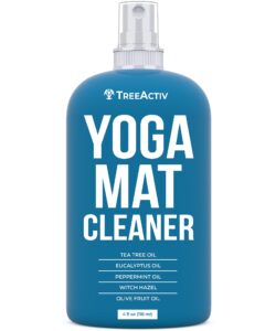 treeactiv yoga mat cleaner spray, 4 fl oz, cleaning spray for yoga accessories, all purpose mat spray for gym equipment, workout mat spray with tea tree oil, yoga mat spray cleaner, with 2000 sprays