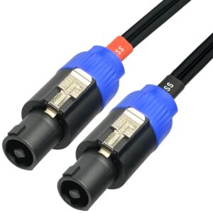 CESS-133-3f Right-Angle 1/4 Inch TS Plug to Speakon Speaker/Amplifier Cable, 2 Pack (3 Feet)