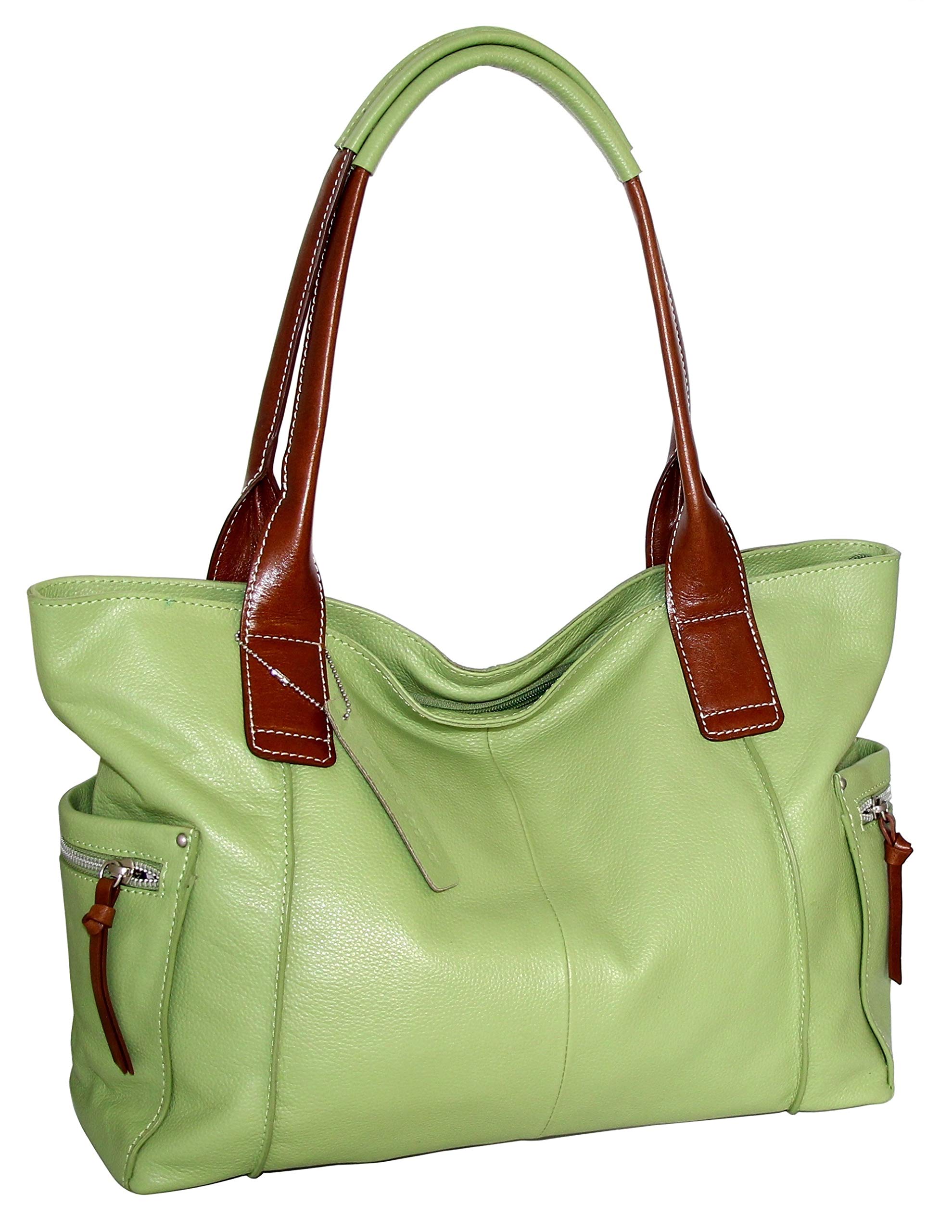 Brenna Leather Tote (Leaf)