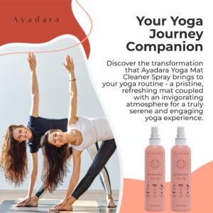 Ayadara Yoga Mat Cleaner Spray, Cleaning Spray for Yoga Accessories, All Purpose Mat Spray for Gym Equipment, Workout Mat Spray With Tea Tree Oil, Yoga Mat Spray Cleaner, 1000 Sprays per Bottle 2-Pack