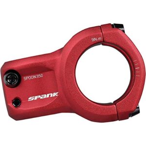 Spank Spoon 350 Stem,Red,45mm Chamfered bar clamp, Ultra-short stack height, Bicycle Stem, Ideal for ASTM 5, All mountain, enduro, trail, free ride, DJ, E-Bike