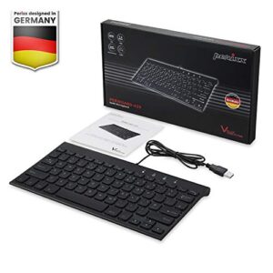 Perixx PERIBOARD-429 US Wired Mini Backlit Keyboard - Thin and Silent Scissor Keys - White Backlight Color - US English