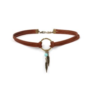 ROSTIVO Choker Necklaces for Women Native American Jewelry for Women Boho Leather Jewelry for Girl