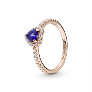 pandora sparkling blue elevated heart ring