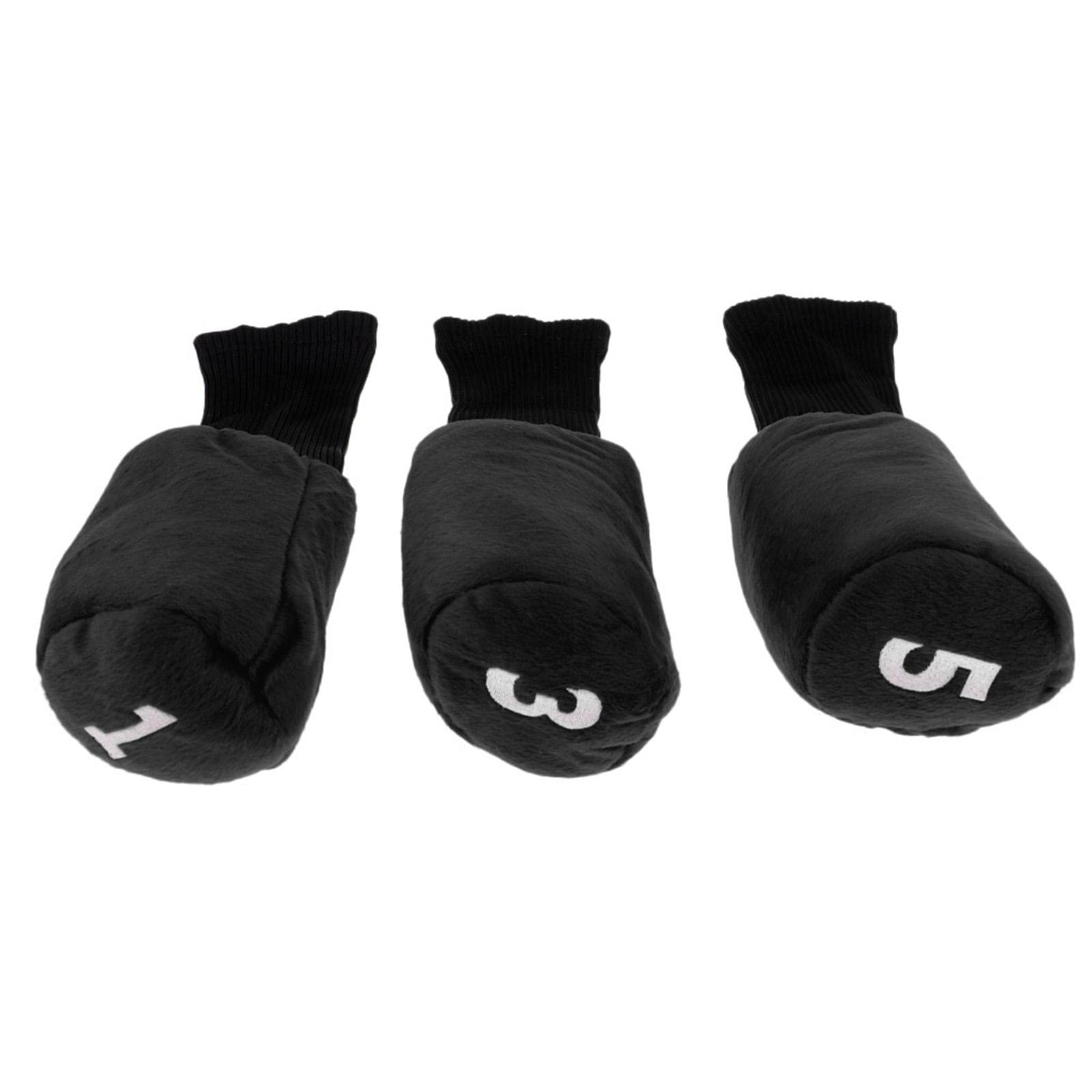 3pcs Golf Clubs Set Driver Covers Cloth, Black