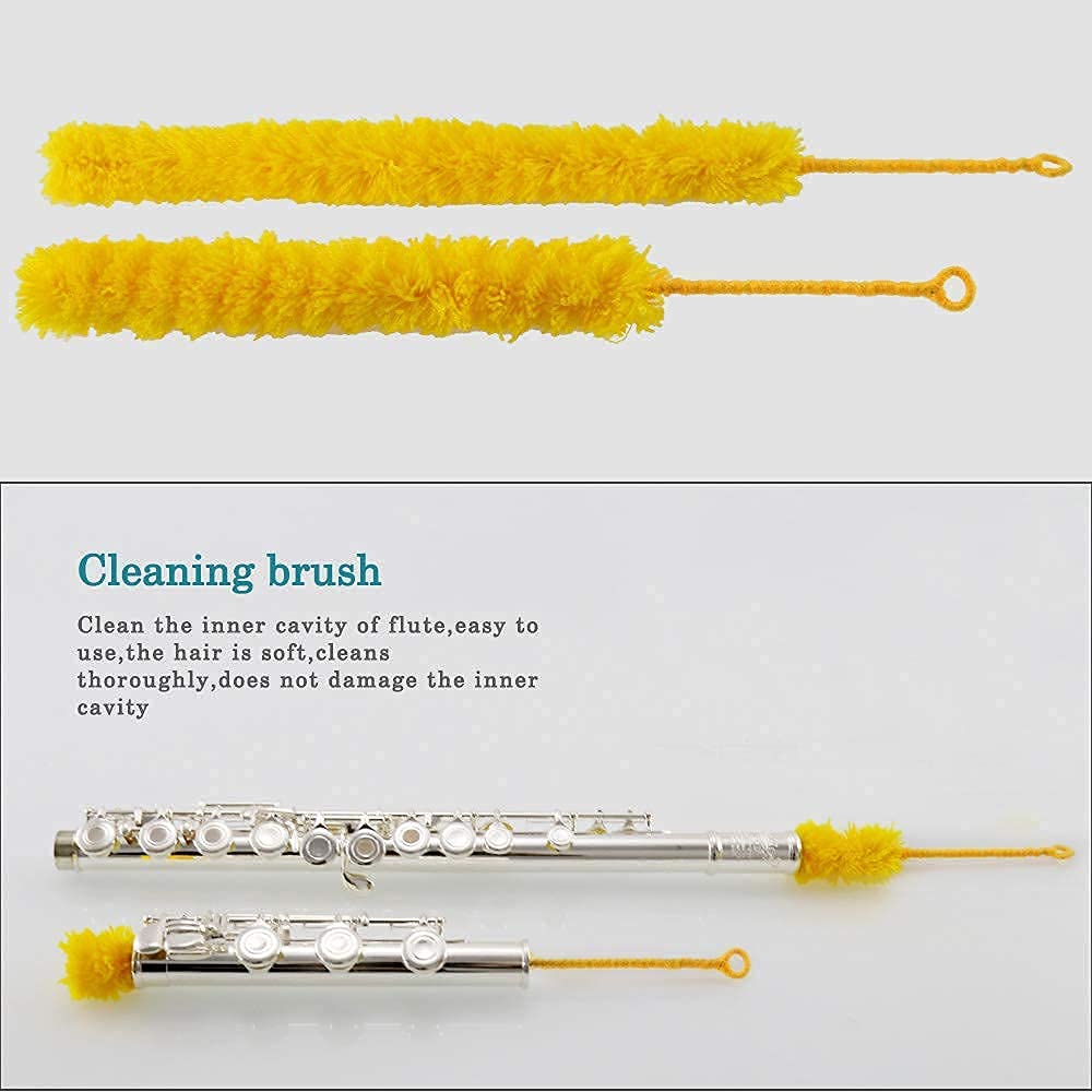 Flute Cleaner Care Cleaning Kit,Maintenance Kit,Key Oil,Cork Grease,Swab,Cleaning Cloth,Cleaning Brush,Cleaning Rod(Random Color Cloths)