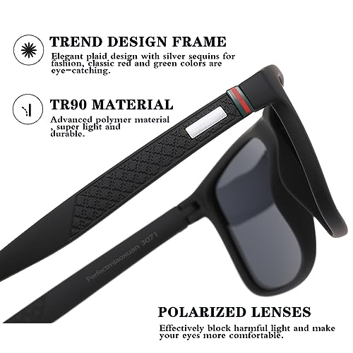 Perfectmiaoxuan Polarized sunglasses for men/women; light frame; HD pilot lenses; Golf/driving/fishing/travel Eyewear