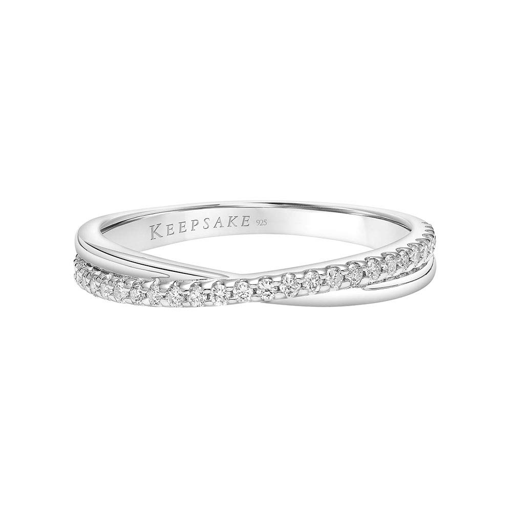 Diamond X Cross Ring for Women Wedding Band 925 Sterling Silver 1/5ct (I-J, I3), Size 7, by Keepsake