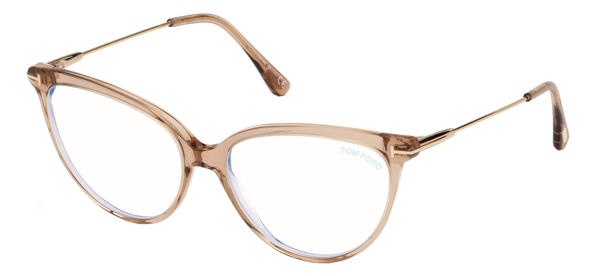 Tom Ford FT 5688-B BLUE BLOCK Transparent Brown 55/15/140 women Eyewear Frame