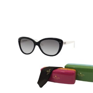 Kate Spade New York Angelique 0FU8/Y7 55M Black Cream/Gray Gradient Butterfly Sunglasses for Women+ BUNDLE with Designer iWear Eyewear Kit