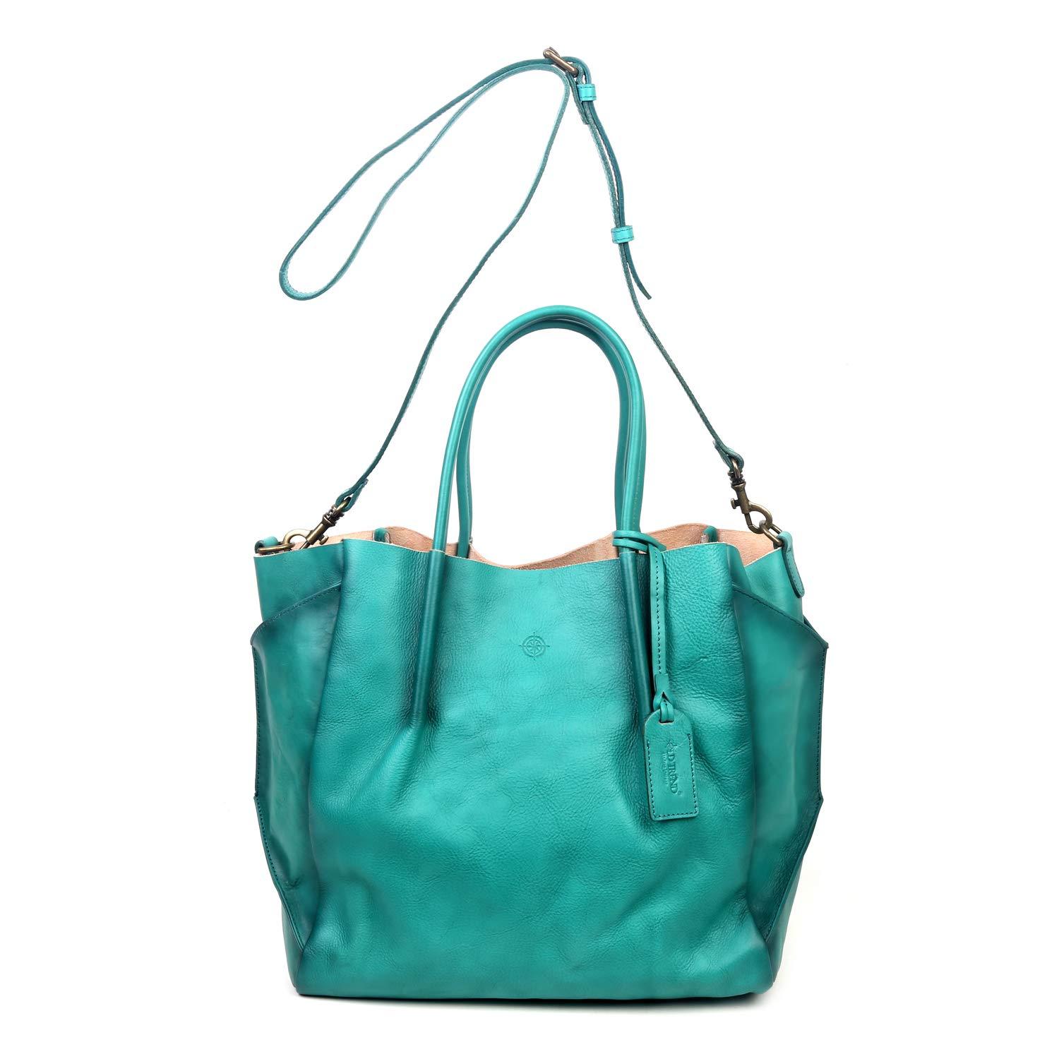 OLD TREND Genuine Leather Sprout Land Tote Bag (Aqua Ombre)