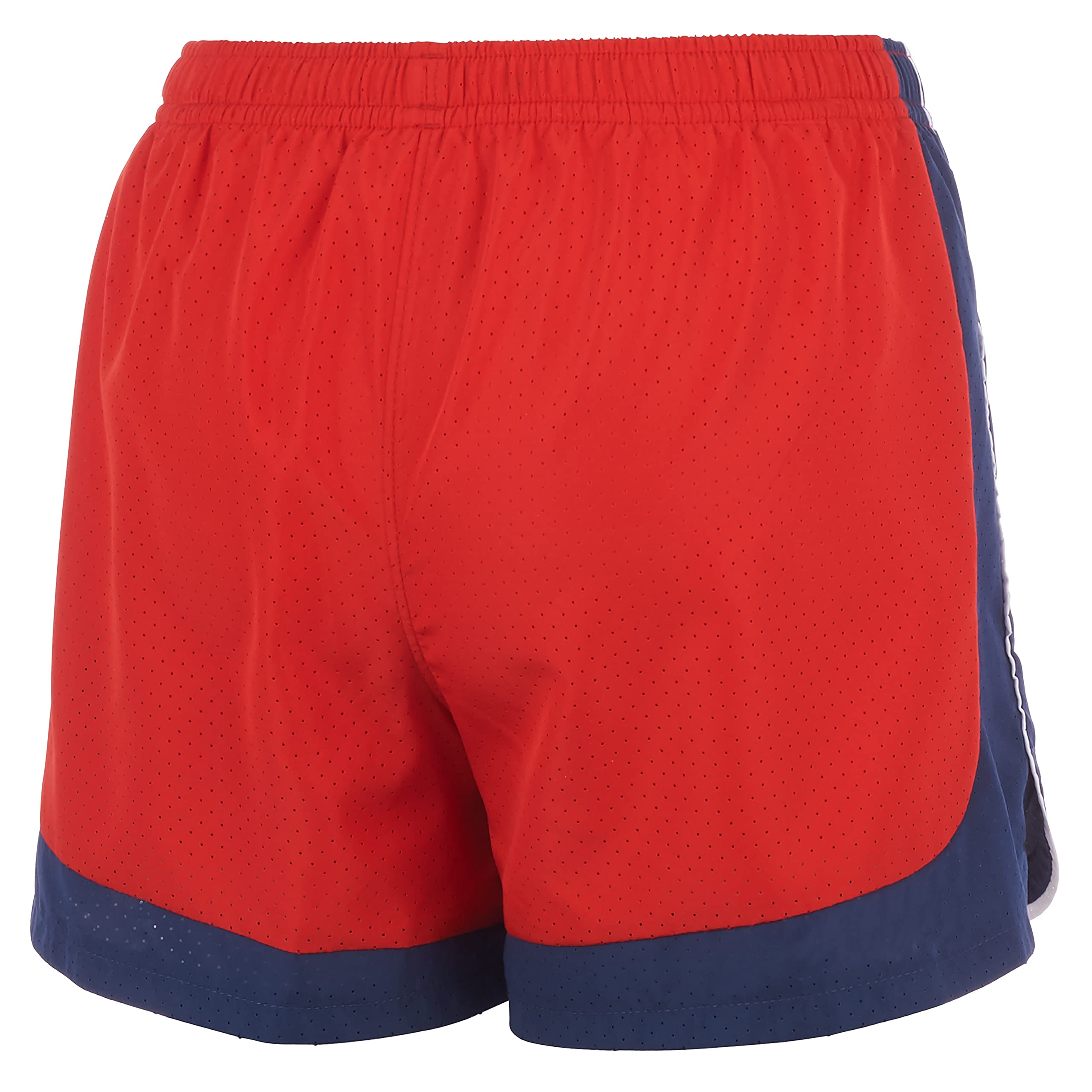 adidas Girls' Colorblock Woven Shorts, Vivid Red, Medium