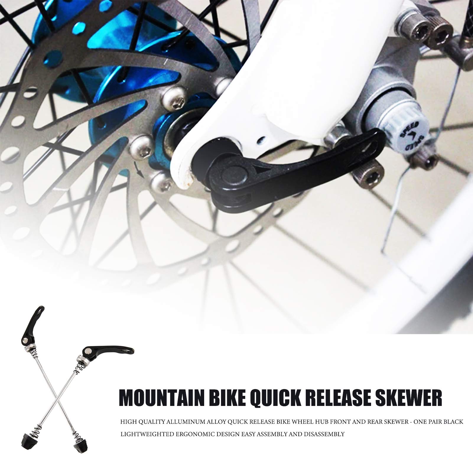 Tomato Palace Mountain Road Bike Quick Release Skewer, Bike Wheel Hub Front and Rear Skewer (One Pair)