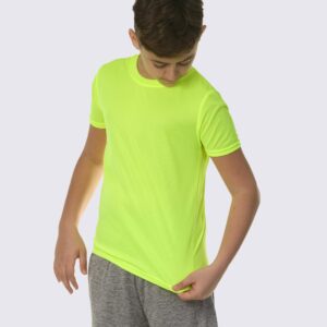 5 Pack: Boys Girls Active Athletic Quick Dry Dri Fit Short Sleeve T-Shirt Crew Neck Tops Teen Gym Undershirts Tees Youth Basketball Clothes Moisture Wicking Shirts-Set 11,Medium (8-10)