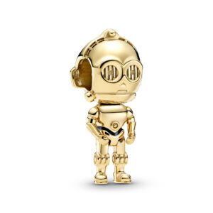 pandora star wars, c-3po, black enamel charm