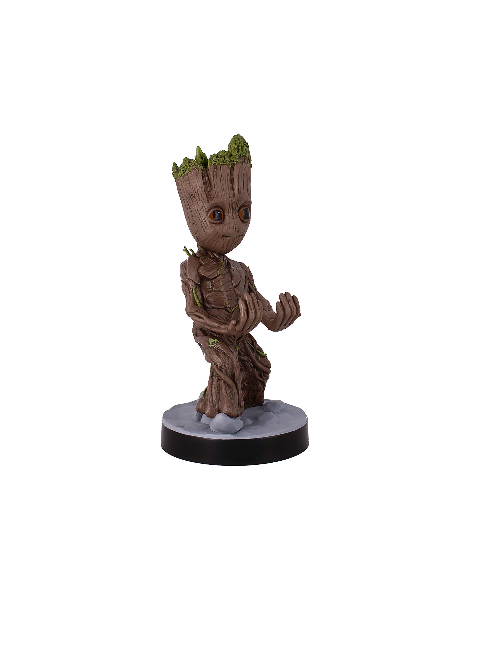 Exquisite Gaming: Guardians of The Galaxy: Toddler Groot - Original Mobile Phone & Gaming Controller Holder, Device Stand, Cable Guys, Marvel Licensed Figure, Black