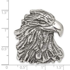 Sterling Silver Antiqued Eagle Head Pendant 39mm 33mm style QC4083