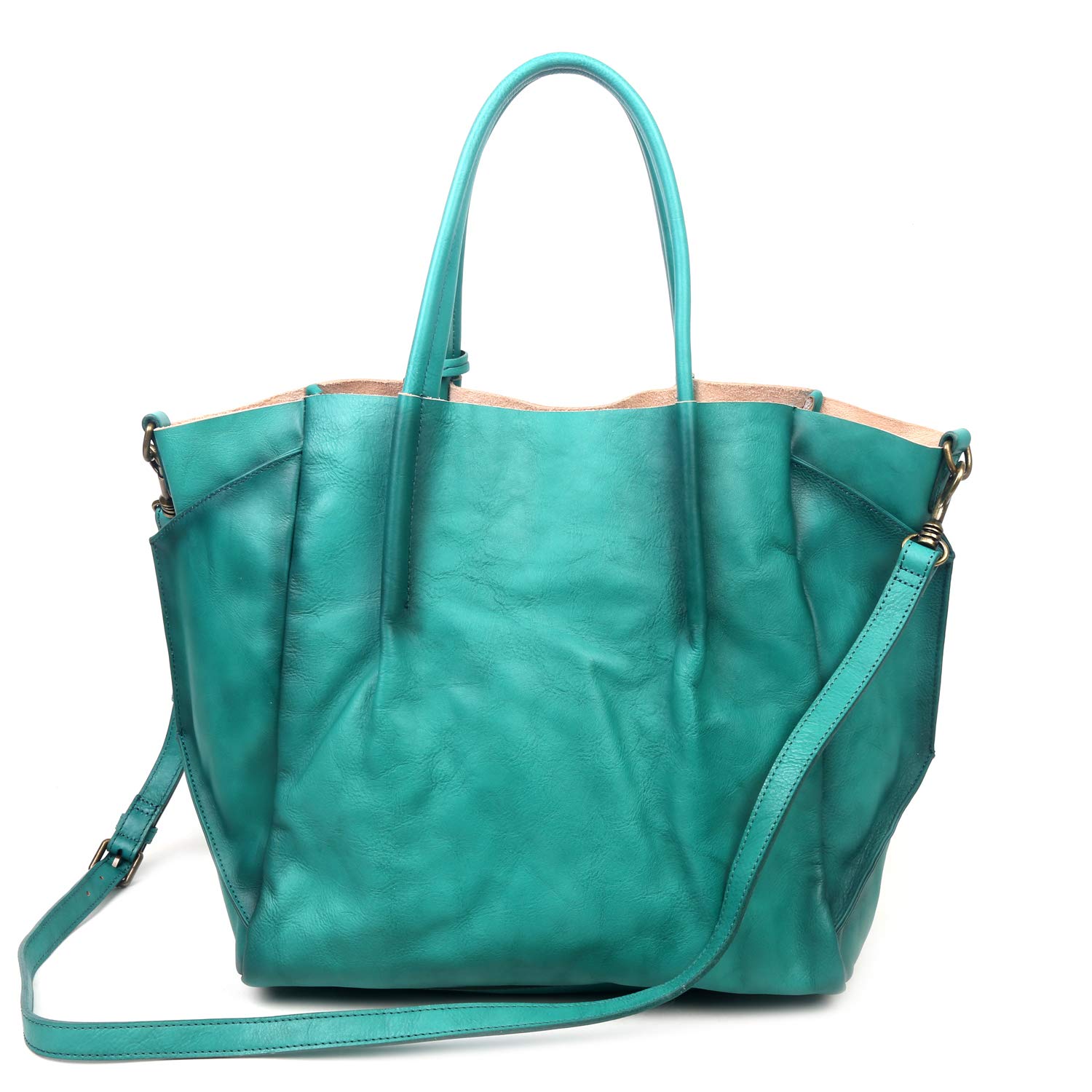 OLD TREND Genuine Leather Sprout Land Tote Bag (Aqua Ombre)