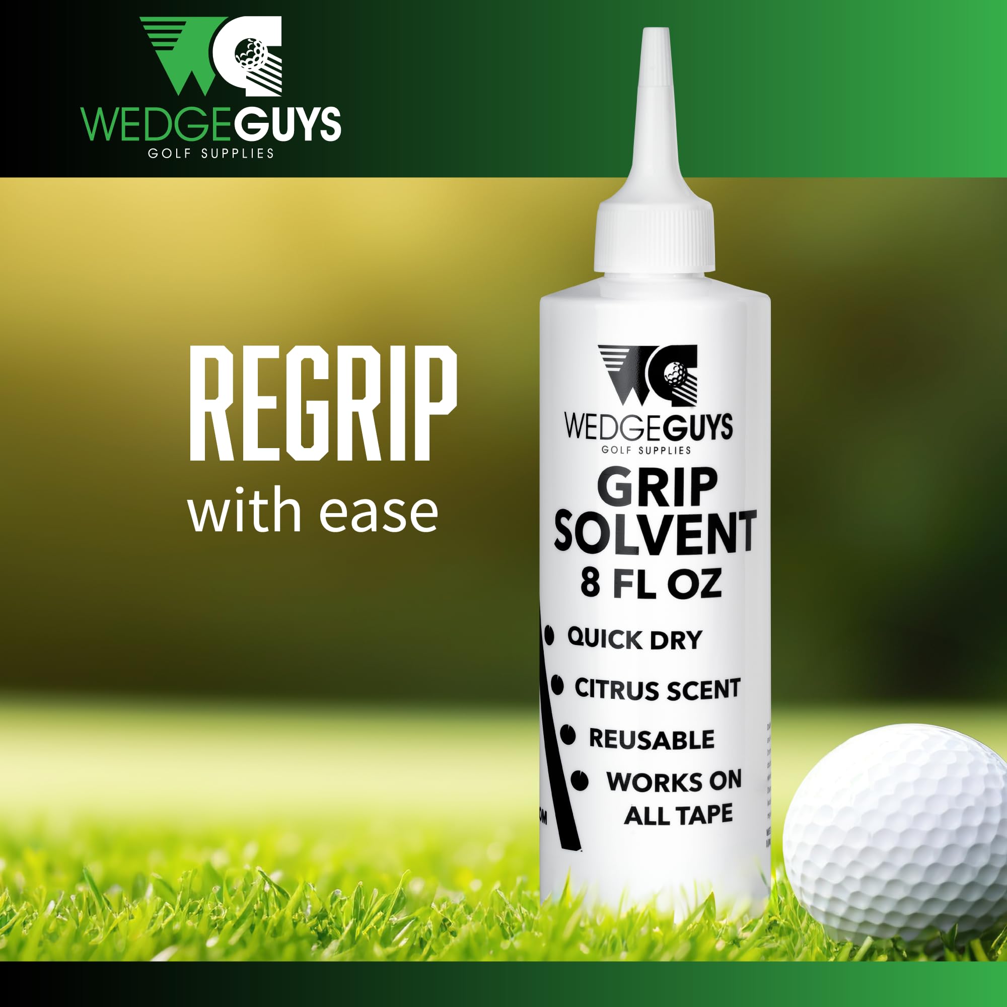 Wedge Guys Professional Golf Grip Tape Solvent for Regripping Golf Clubs | Golf Grip Solvent Solution for Easy Regripping and Golf Club Repair