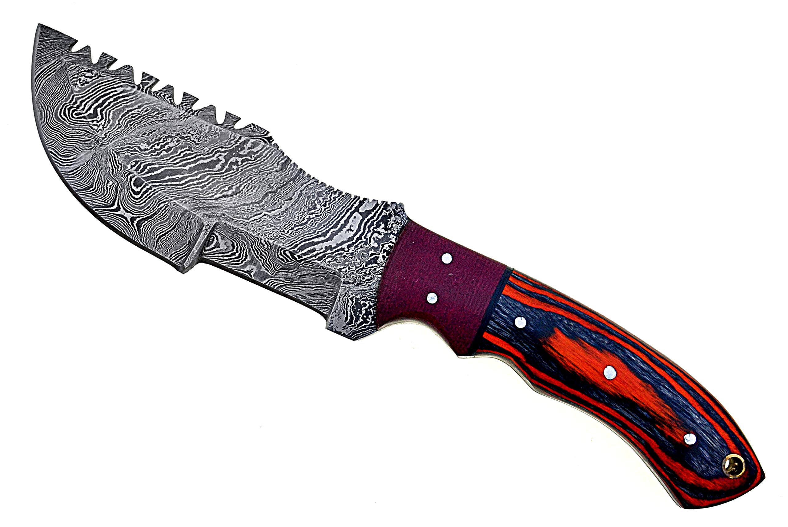 Smart & Sharp Custom Handmade Damascus Steel Hunting Knife/Tracker Knife SS-17332 (Black and Orange)